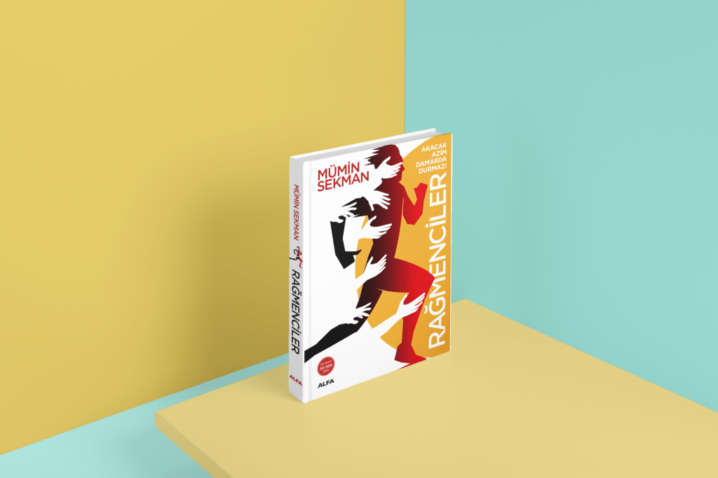 mockup of a hard cover book placed on a platform 3402 el1